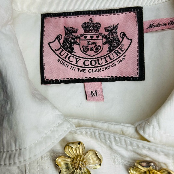 VTG Y2K 2000’s Juicy Couture Cream Double Breasted Trench Coat Size M - Picture 8 of 16